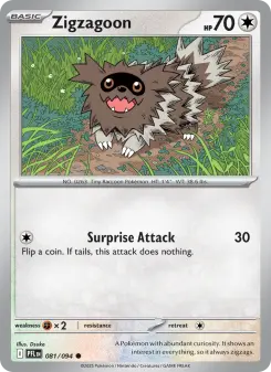 Pokémon-Karte Zigzagoon 081/094