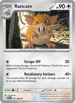 Pokémon-Karte Raticate 061/088