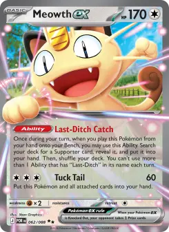 Pokémon-Karte Meowth ex 062/088