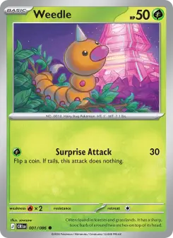 Pokémon-Karte Weedle 001/086