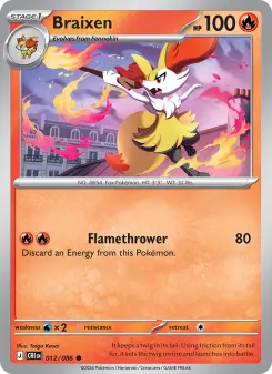 Pokémon-Karte Braixen 012/086
