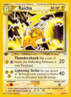 Pokémon-Karte Raichu 021/064