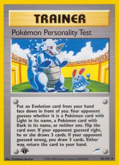 Pokémon-Karte Pokémon Personality Test 102/105