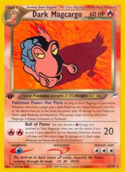 Pokémon-Karte Dark Magcargo 018/105
