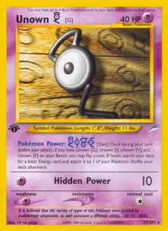 Pokémon-Karte Unown [G] 027/105