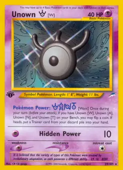 Pokémon-Karte Unown [W] 029/105