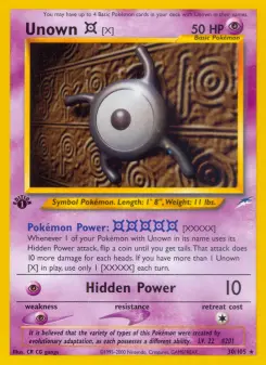 Pokémon-Karte Unown [X] 030/105