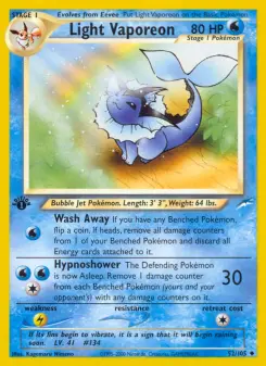 Pokémon-Karte Light Vaporeon 052/105
