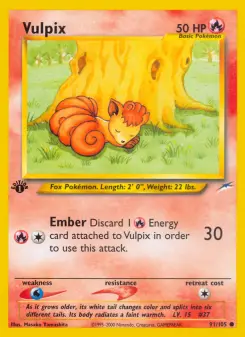 Pokémon-Karte Vulpix 091/105