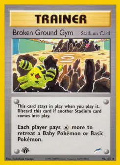 Pokémon-Karte Broken Ground Gym 092/105