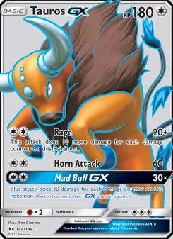 Pokémon-Karte Tauros GX 144/149