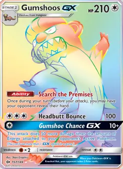 Pokémon-Karte Gumshoos GX 157/149