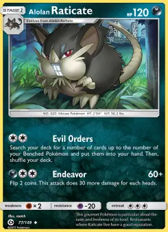 Pokémon-Karte Alolan Raticate 077/149