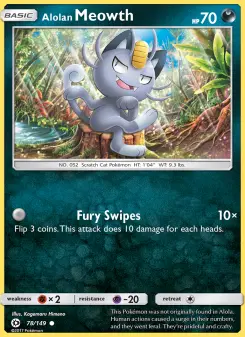 Pokémon-Karte Alolan Meowth 078/149