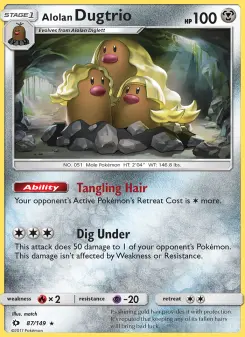 Pokémon-Karte Alolan Dugtrio 087/149