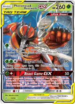Pokémon-Karte Pheromosa & Buzzwole GX 001/214