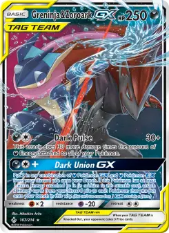 Pokémon-Karte Greninja & Zoroark GX 107/214