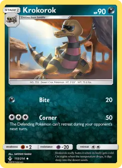 Pokémon-Karte Krokorok 115/214