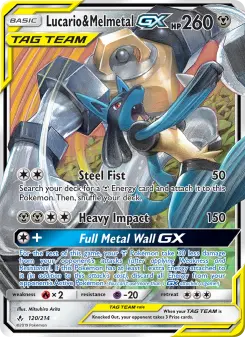 Pokémon-Karte Lucario & Melmetal GX 120/214