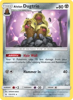 Pokémon-Karte Alolan Dugtrio 122/214