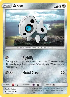 Pokémon-Karte Aron 123/214