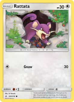 Pokémon-Karte Rattata 143/214