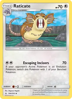Pokémon-Karte Raticate 144/214