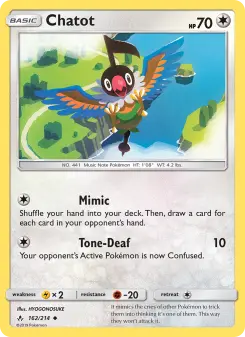 Pokémon-Karte Chatot 162/214