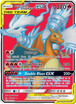 Pokémon-Karte Reshiram & Charizard GX 194/214