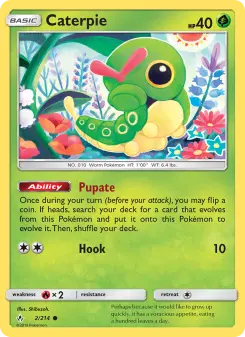 Pokémon-Karte Caterpie 002/214