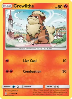 Pokémon-Karte Growlithe 021/214