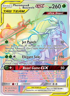 Pokémon-Karte Pheromosa & Buzzwole GX 215/214
