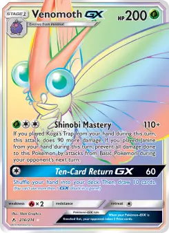 Pokémon-Karte Venomoth GX 216/214