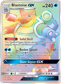 Pokémon-Karte Blastoise GX 218/214