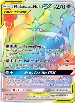 Pokémon-Karte Muk & Alolan Muk GX 220/214