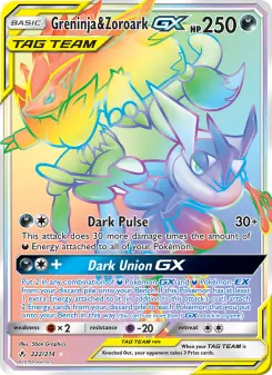 Pokémon-Karte Greninja & Zoroark GX 222/214