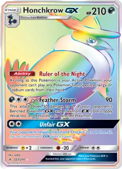 Pokémon-Karte Honchkrow GX 223/214