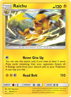 Pokémon-Karte Raichu 055/214