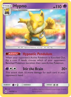 Pokémon-Karte Hypno 072/214
