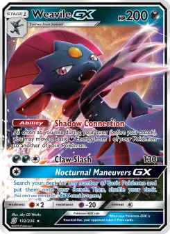 Pokémon-Karte Weavile GX 132/236