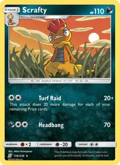 Pokémon-Karte Scrafty 138/236