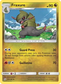 Pokémon-Karte Fraxure 155/236