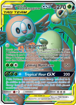 Pokémon-Karte Rowlet & Alolan Exeggutor GX 214/236