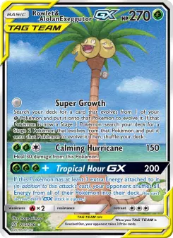 Pokémon-Karte Rowlet & Alolan Exeggutor GX 215/236