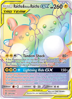 Pokémon-Karte Raichu & Alolan Raichu GX 241/236