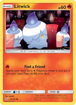 Pokémon-Karte Litwick 027/236