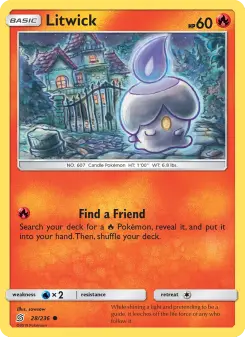 Pokémon-Karte Litwick 028/236