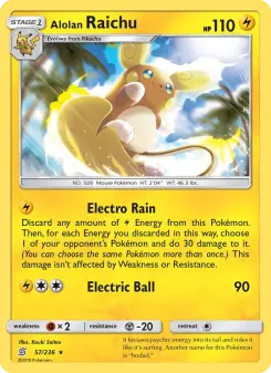 Pokémon-Karte Alolan Raichu 057/236