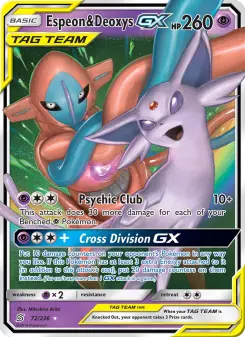 Pokémon-Karte Espeon & Deoxys GX 072/236