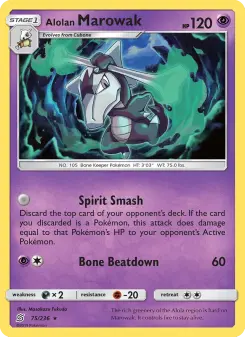 Pokémon-Karte Alolan Marowak 075/236